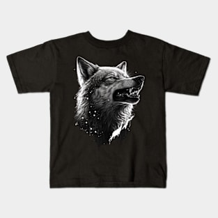 Wolf Black & White 0.1 Kids T-Shirt
